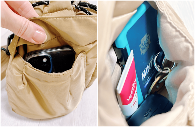 「毎日使ってます」「買って良かった」3COINSの“荷物がたっぷり入る巾着ショルダー”ガバッと開いて使いやすい！「天気に関係なく使いたくなる可愛さ」