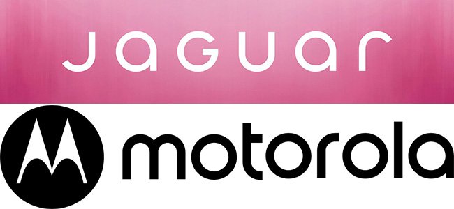 上が新しいジャガーのロゴ、下は「似過ぎ」と言われるMotorolaのブランドロゴ。確かに良く似ている。ちなみに名門モトローラは今やバラバラに解体され、モバイル部門はLenovoの傘下に下っている