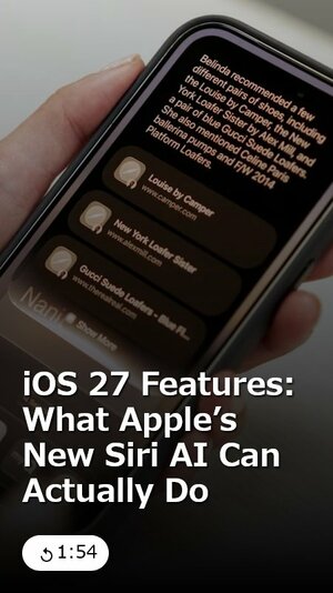 アップルのAIアシスタント「Siri」は「iOS 27」へのアップデートにより、見た目と機能の両面で大幅な進化を遂げた。WSJパーソナルテクノロジー担当コラムニストのニコール・グエンが解説する（英語音声、英語字幕あり）
