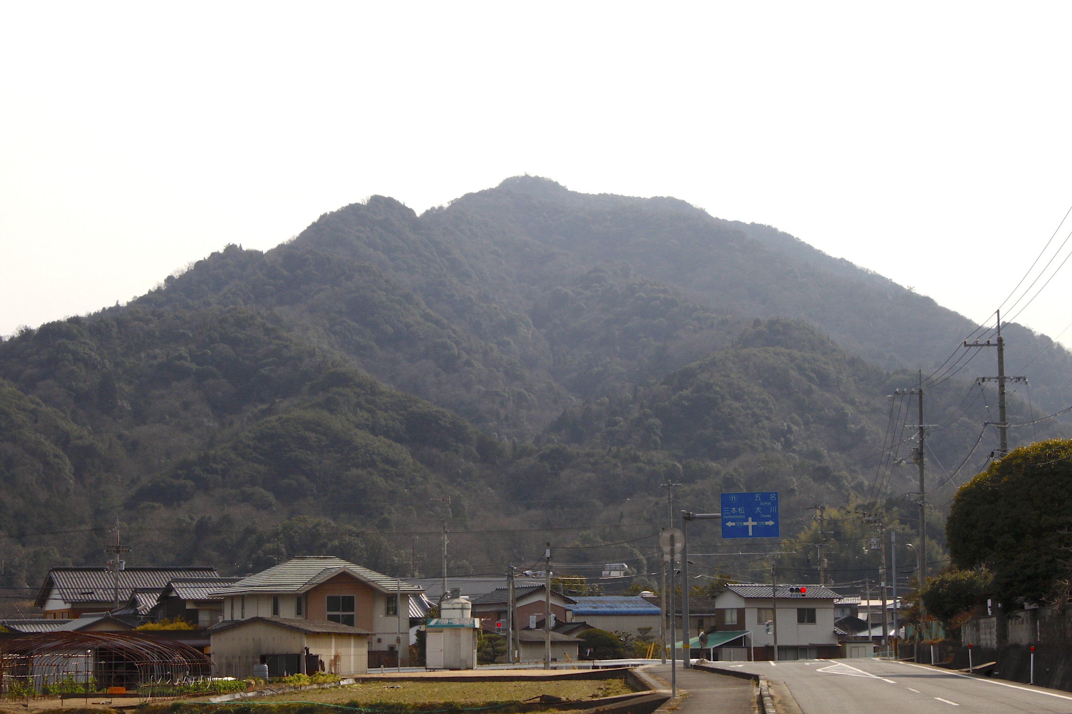 北麓から見た虎丸城。