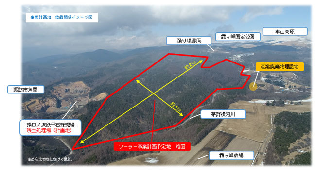 長野県・霧ヶ峰に立ち上がったメガソーラー事業の計画予定地