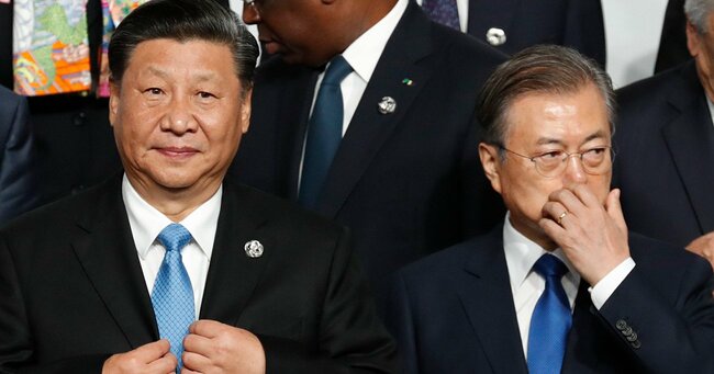 中国の習近平国家主席と韓国の文在寅大統領