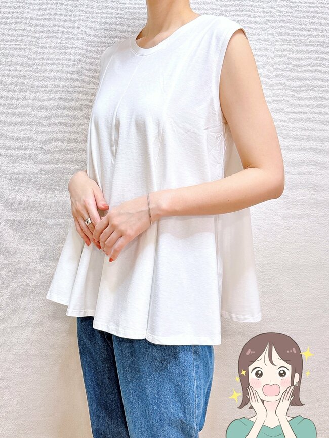 「スタイル良く見えます」「体型を拾いにくい」無印良品の“着痩せトップス”ぽっこりお腹を隠してくれて嬉しい！「追加で2枚注文しました」