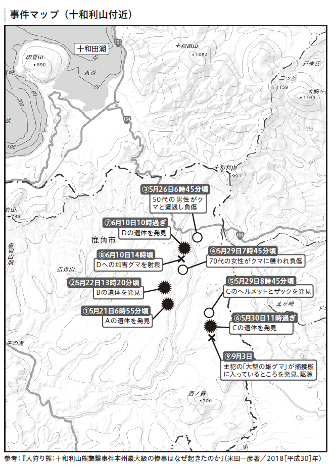 事件マップ(十和利山・田代平付近)