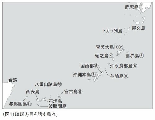 図1：琉球方言を話す島々