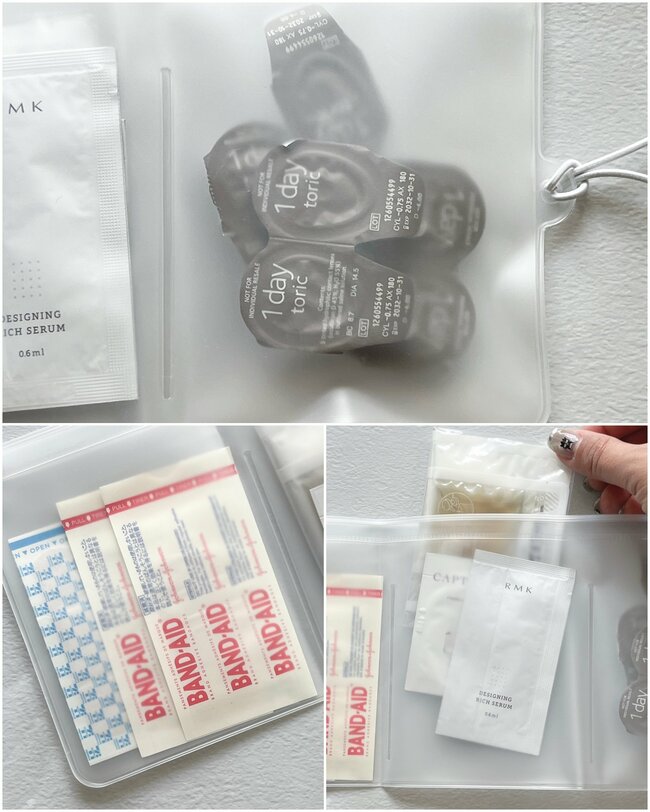 カードや診察券が30枚入った！セリアの“くるっとまとまるポーチ”バッグの必需品になりました！「試供品を入れるのにめっちゃ良かった」「洗顔から100円玉まですっきり入っていい感じ」