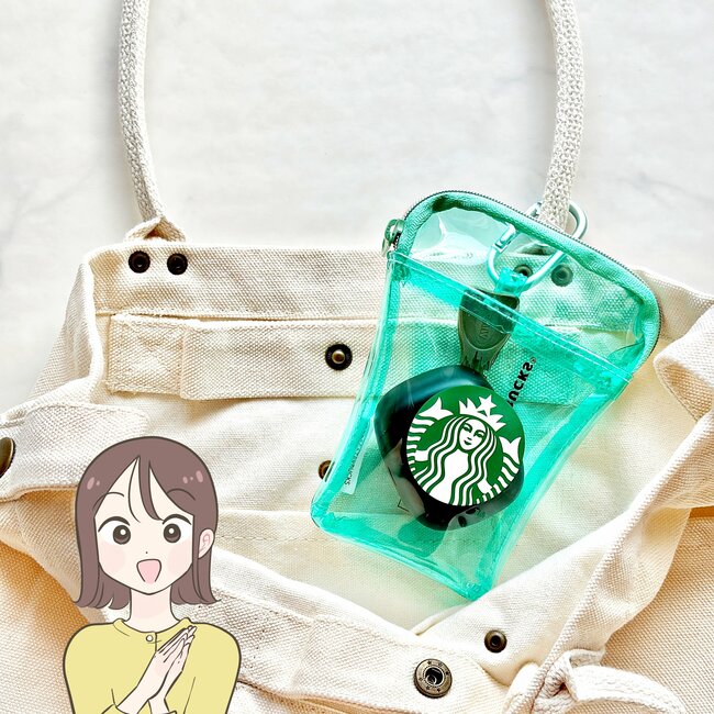 【スタバ】カードや診察券が50枚入った！可愛すぎる“カップみたいなポーチ”ドリンク券付きでお得！「何このポーチの可愛さ」「カバンにもつけられる」《購入レビュー》