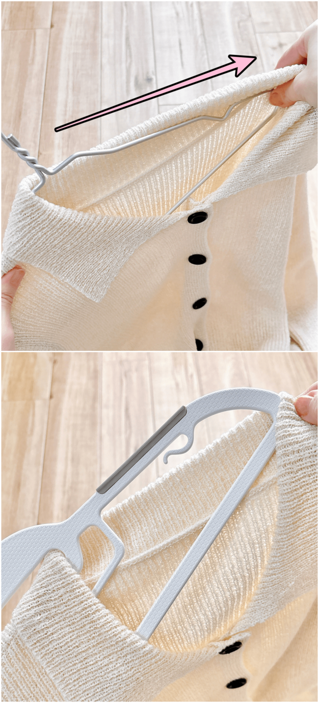 「家のハンガー全部変えました」「何度も購入しています」3COINS“多機能ハンガー”1本で何役もこなしてくれる優れものです!「もうこれしか使えません」