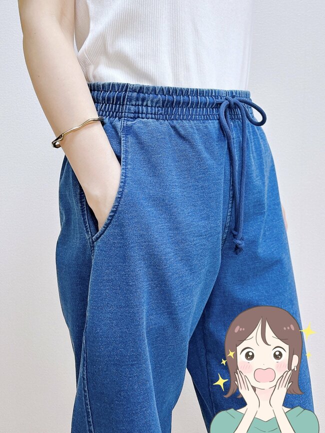 楽ちんすぎて毎日はきたい！GUの「デニムみたいなスウェットパンツ」どこから見てもシルエットがきれい！《購入レビュー》