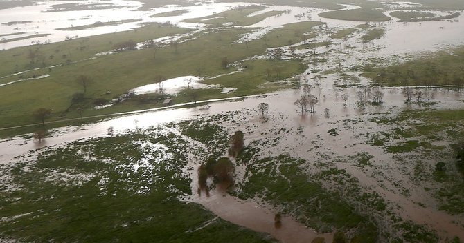 2017年3月、洪水被害を受けたオーストラリアのタウンズビル南部