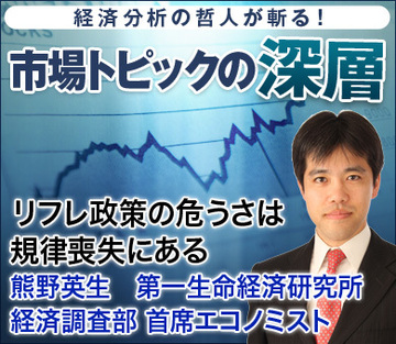 リフレ政策の危うさは規律喪失にある――熊野英生・第一生命経済研究所経済調査部 首席エコノミスト