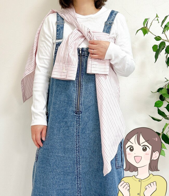 【しまむら】すぽんと着るだけでかわいい！2420円の「着痩せジャンスカ」まるっと体型カバーできて楽ちん！