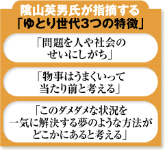 陰山英男氏が指摘する ゆとり世代 3つの特徴 週刊ダイヤモンド 特別レポート ダイヤモンド オンライン