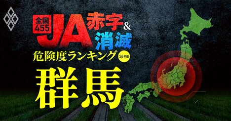 【群馬】JA“赤字＆消滅”危険度ランキング！14農協中5つが赤字転落、コメと国債の暴落ショックに耐えられないJAを独自試算で解明