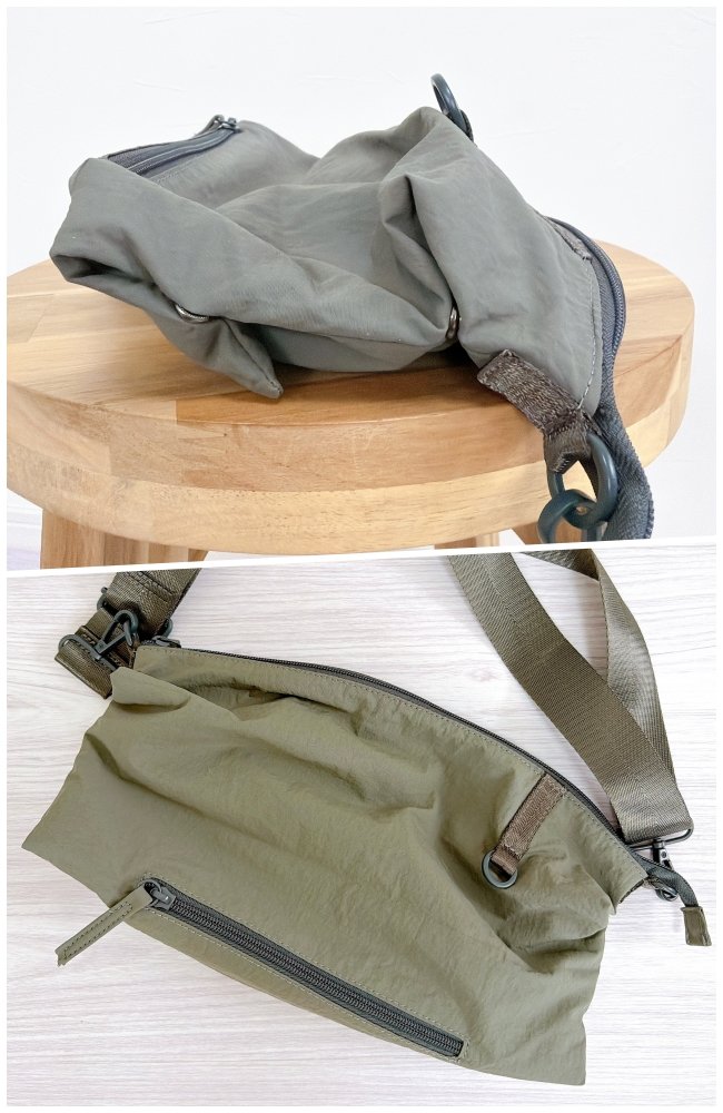 【ワークマン】考えた人、天才では…？1900円の「形が変わるボディバッグ」→荷物が増えたらバッグを大きくできるんです！《購入レビュー》