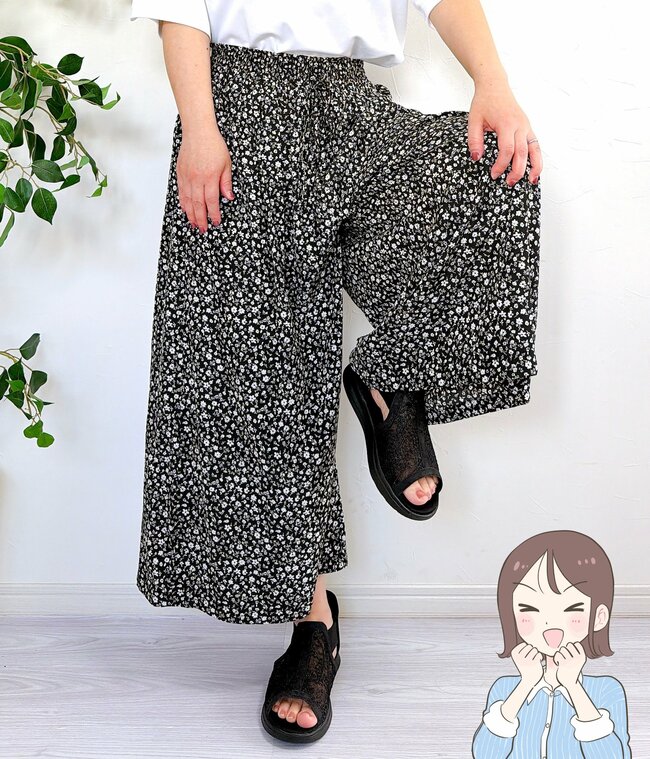 「涼しい！」「2枚目です」ハニーズの“スカートみたいなパンツ”ひんやり冷たくて気持ちいい！「サラサラの薄い生地なので、真夏にピッタリ」