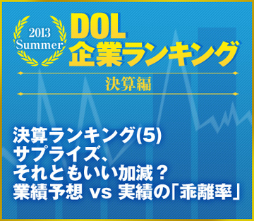 決算ランキング（5）サプライズ、それともいい加減？業績予想 vs 実績の「乖離率」