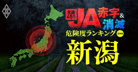 【新潟】JA“赤字＆消滅”危険度ランキング！8農協中6農協が赤字に転落の衝撃…コメと国債の暴落ショックに耐えられないハイリスク農協を独自試算で解明