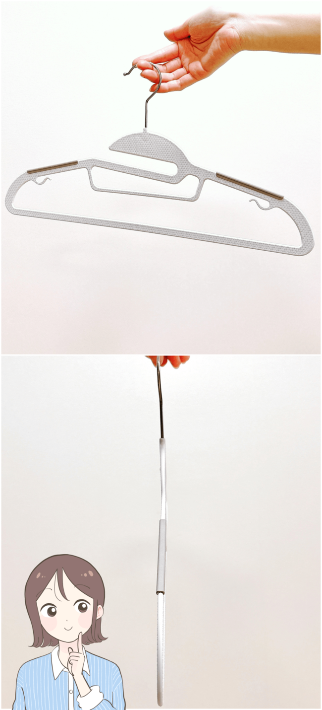 「家のハンガー全部変えました」「何度も購入しています」3COINS“多機能ハンガー”1本で何役もこなしてくれる優れものです!「もうこれしか使えません」