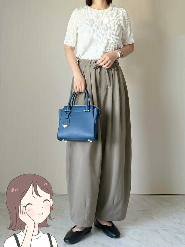 【しまむら】下半身が綺麗に見える！1639円の「高見えワイドパンツ」ぽわんとしたシルエットでオシャレ！《購入レビュー》