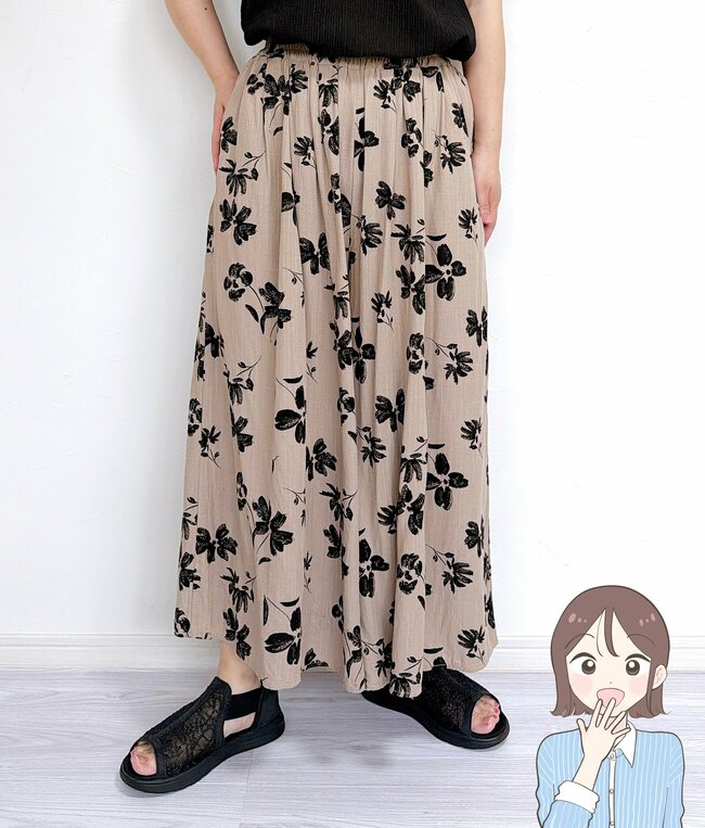 【しまむら】いつものコーデが見違える…！1639円の「スカートみたいなパンツ」体のラインを拾わなくて嬉しい！《購入レビュー》