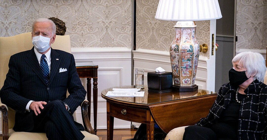 写真:ジョー・バイデン米大統領,ジャネット・イエレン財務長官