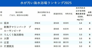 水が汚い海水浴場ランキング2025、ワースト3位の意外なビーチとは？【全272カ所・完全版】〈再配信〉