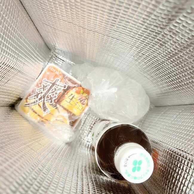 牛乳がタテにすっぽり入る…!カルディの「ペタンコになる保冷バッグ」オシャレなのに軽くて使いやすい!