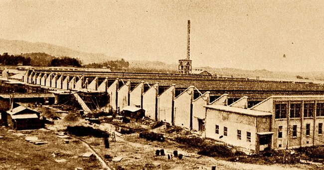 伊藤忠商事が1929年に設立した呉羽紡績の第一工場