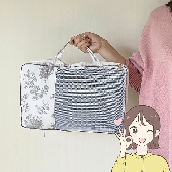 旅行カバンがスッキリした…！フランフランの“圧縮できるバッグ”2泊3日分の服がコンパクトにまとまるの！「荷物がかさばらない」「可愛くてテンションが上がる」
