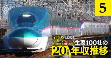 JR東海、JR東、JR西、東急の年収「得をした世代」は?JR3社は若手社員が優位【5世代20年間の推移を独自試算】