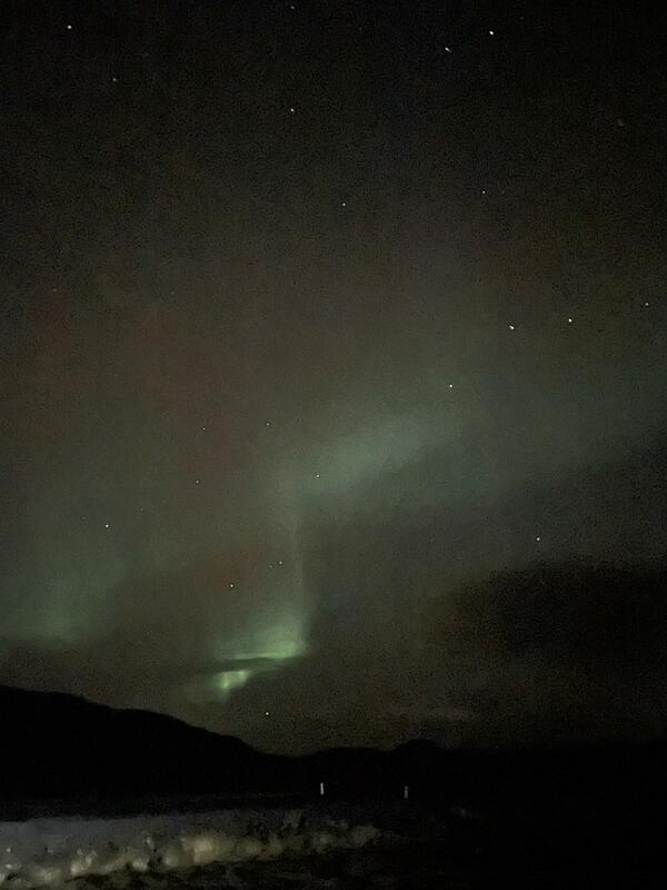 iPhoneで撮影したオーロラはこんな感じ（提供=筆者）