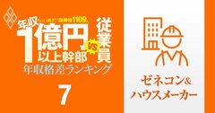 【ゼネコン・ハウスメーカー42人】年収1億円以上の幹部vs従業員「年収格差」ランキング！トップのハウスメーカーは格差63倍…大和ハウス、積水ハウス、鹿島、大林組、清水建設の格差の実態は？