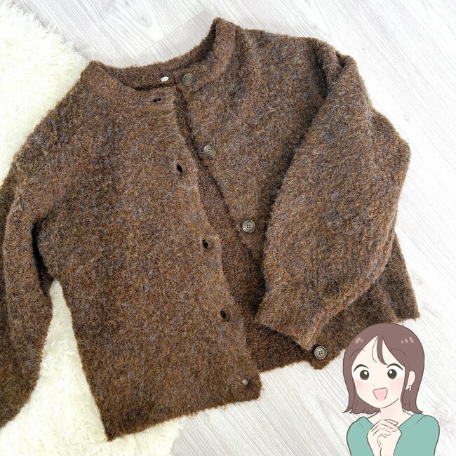 シルエットが可愛すぎる…！cocaの「ふわもこカーディガン」ゆったり体型カバーできるし、2990円はコスパいい！