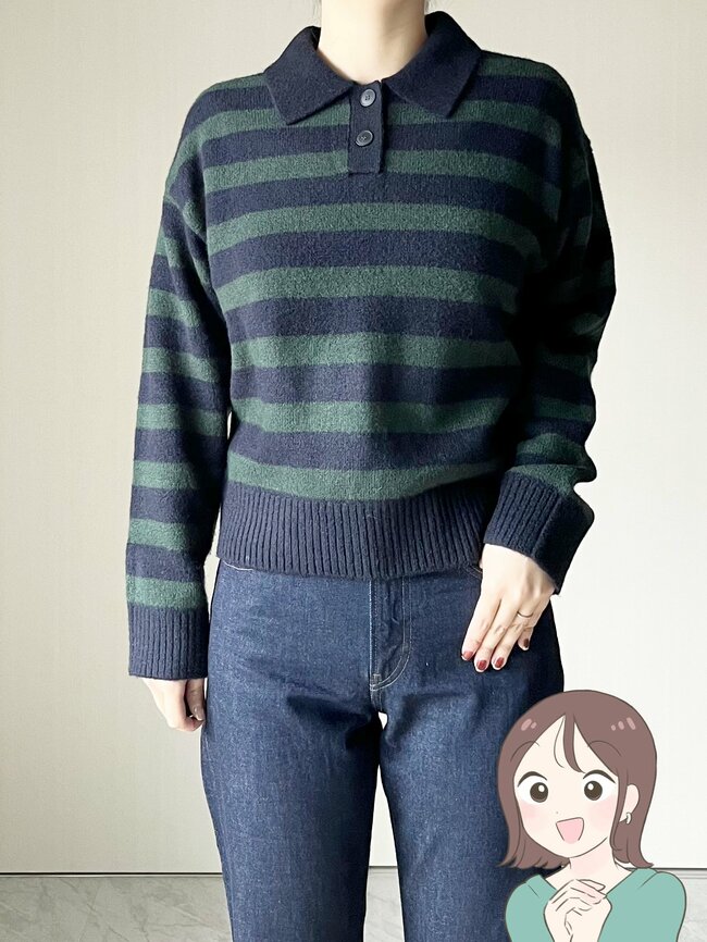 2490円→1990円に値下げ中!GUの“もちもちニット”肌ざわりが気持ちいいし、パンツコーデで大活躍!「甘すぎないデザイン」「これを着ていると好評です」