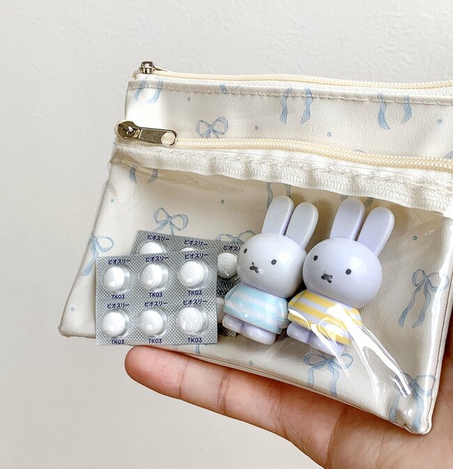 【セリア】薬が110錠も入った！ミニ財布にもなる“大人かわいいポーチ”カードが50枚持ち歩けて便利！《購入レビュー》