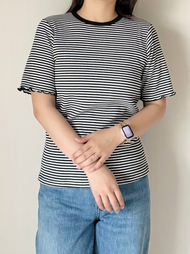 二の腕カバーの天才かも…！しまむらの「1089円トップス」がオンオフ着回せて何枚も欲しくなる！