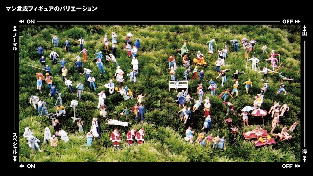 小宇宙ジオラマ「マン盆栽」作品をマッピング <br />鉄道模型用フィギュアのインフォグラフィック