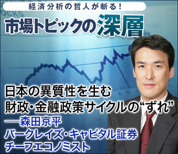 日本の異質性を生む財政・金融政策サイクルの“ずれ” ――森田京平・バークレイズ・キャピタル証券チーフエコノミスト