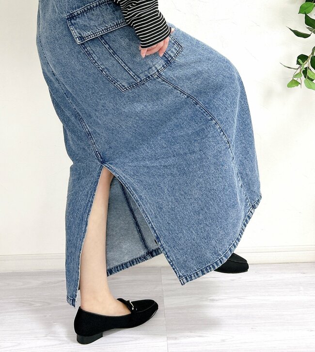 【しまむら】すぽんと着るだけでかわいい！2420円の「着痩せジャンスカ」まるっと体型カバーできて楽ちん！