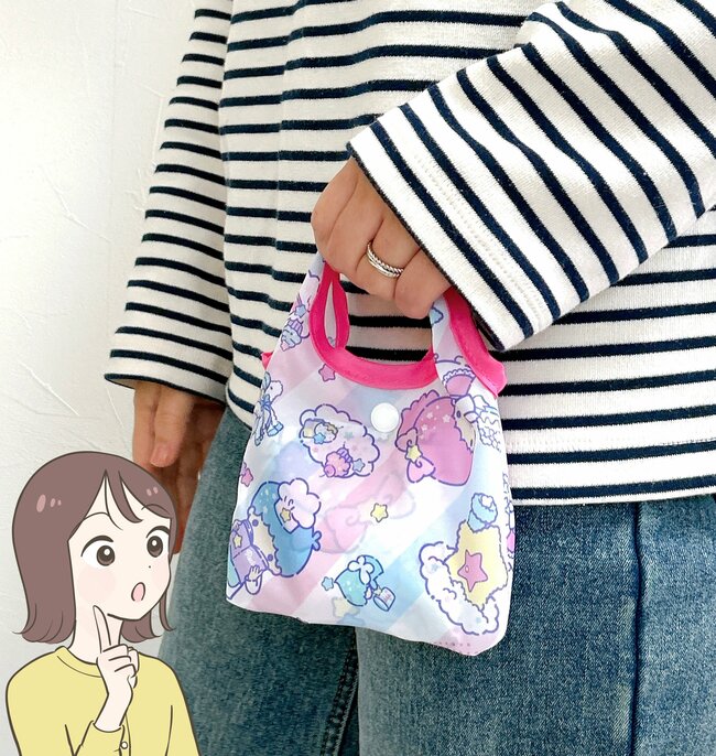 可愛すぎて毎日持ち歩きたい…！しまむら×キキララの「大容量エコバッグ」カゴいっぱいの商品がまるっと入った！