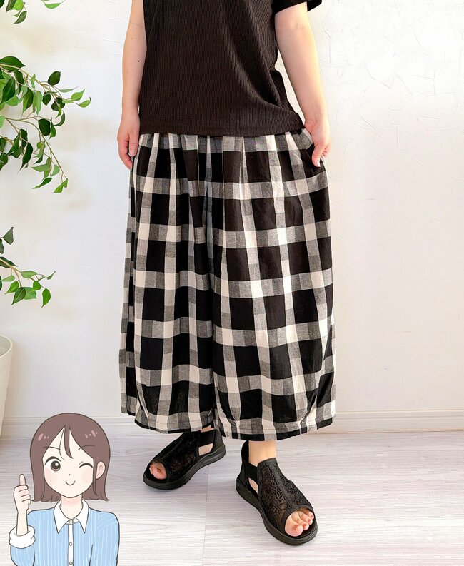 【しまむら】夏パンツの正解じゃん…！サラッと涼しい「ふんわりワイドパンツ」脚の太さが目立ちにくいんです！《購入レビュー》