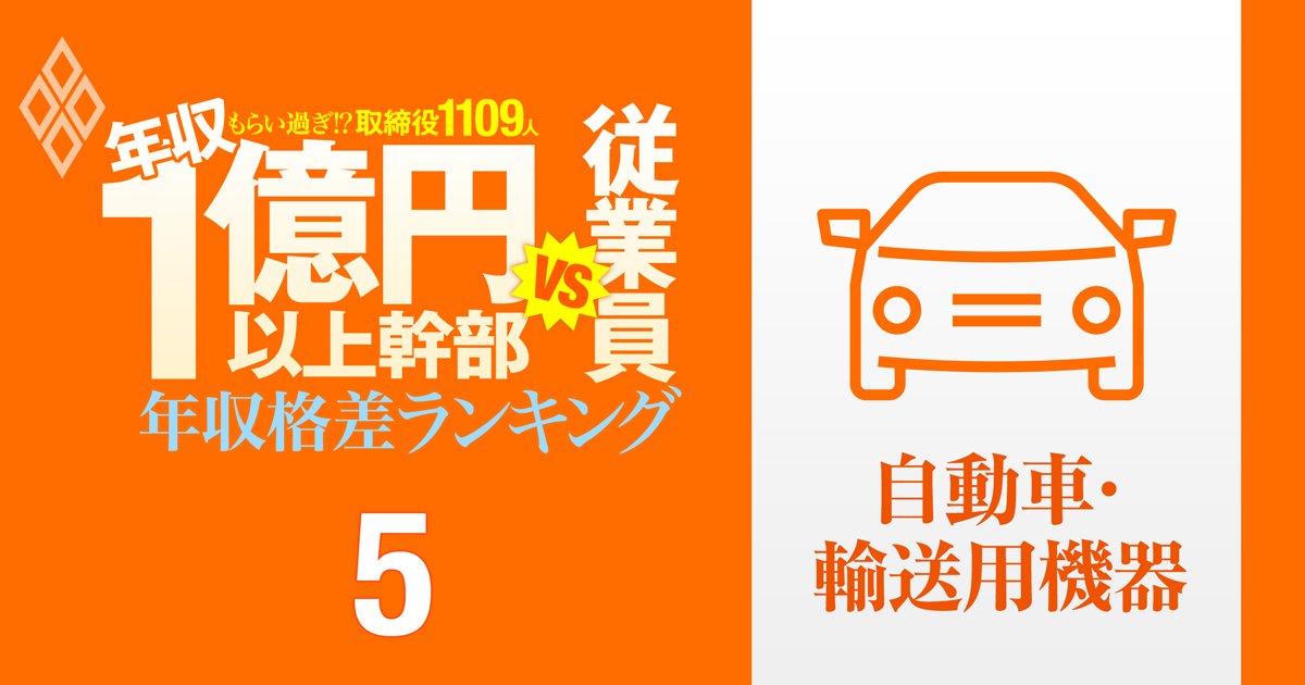 【自動車49人】年収1億円以上の幹部vs従業員「年収格差」ランキング！経営低迷の日産幹部が9億円と一般社員のなんと102倍以上…トヨタ、ホンダ、スズキ、マツダ、サプライヤーの格差の実態は？