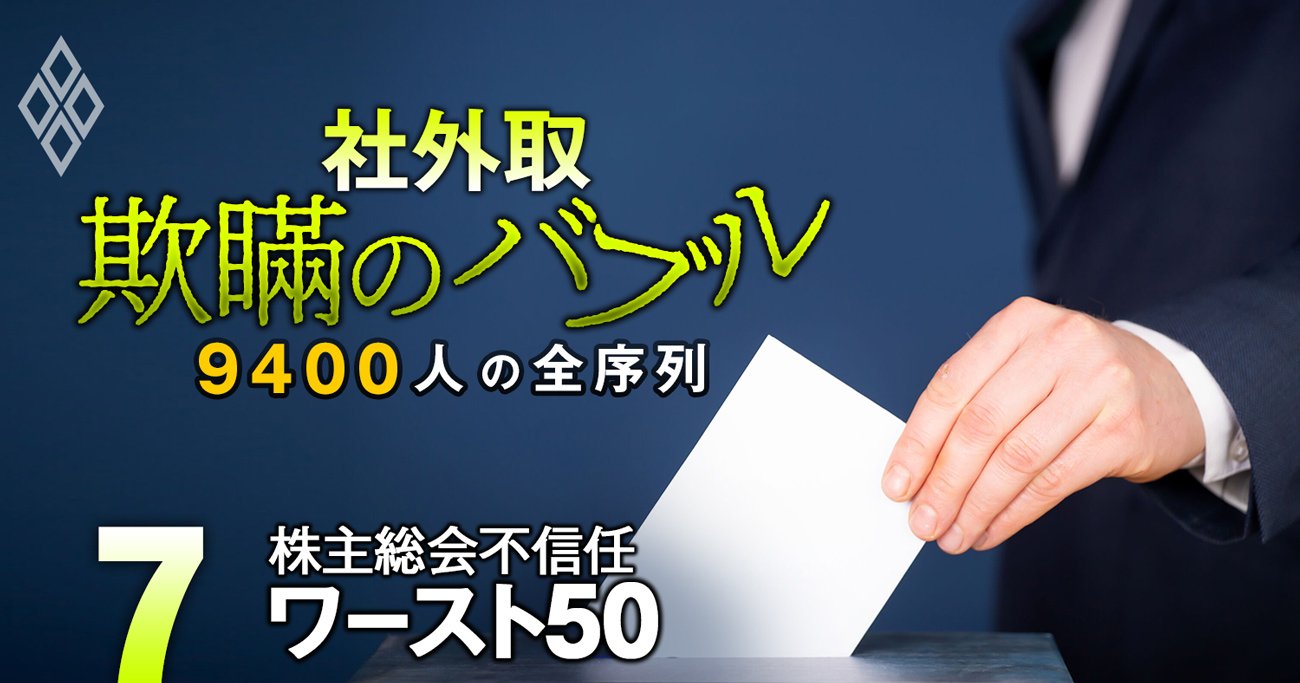 社外取締役「株主総会で不信任」ワーストランキング【全50人】メガバンク首脳がまさかの上位に