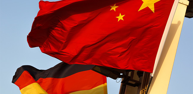 中国とドイツの国旗 中国とドイツの国旗