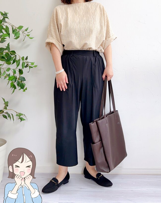 夏中、ずーっと履いてたいわ…！しまむら×ヒヤロンの「ひんやりワイドパンツ」が買って大正解！ゆったり体型カバーもできて手放せない！《購入レビュー》