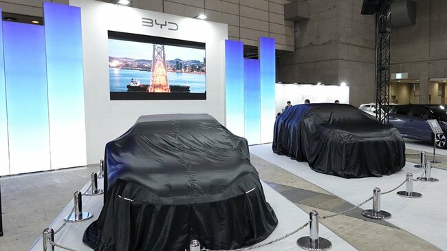 BYDやヒョンデなどの海外メーカーも出展している。BYDやは新型EVのシーライオン7、ヒョンデはスモールEVのインスタ―を日本初公開した