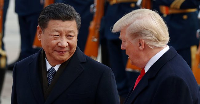 北京で会談する中国の習近平・国家主席とトランプ米大統領 北京で会談する中国の習近平・国家主席とトランプ米大統領