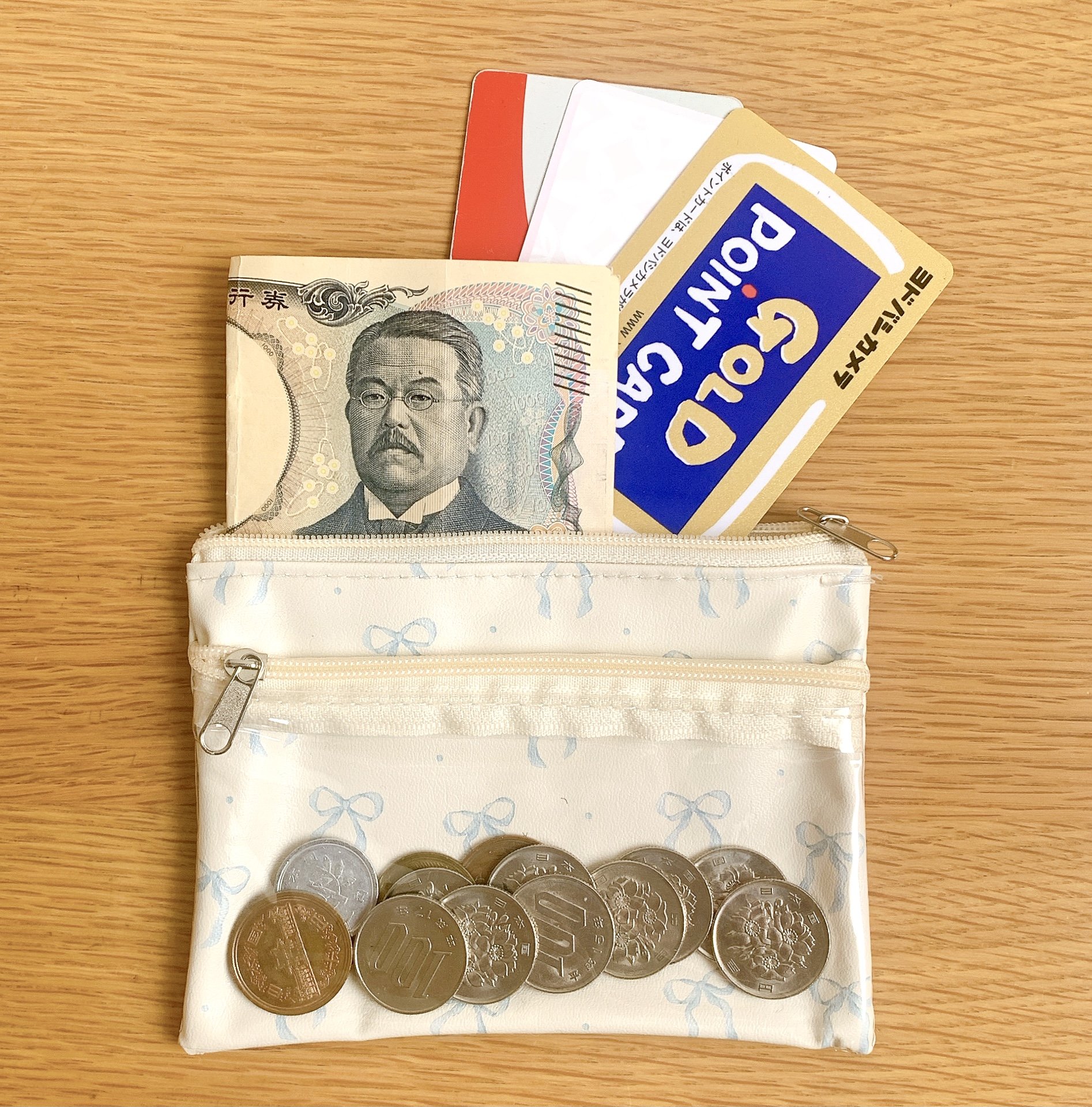 【セリア】薬が110錠も入った！ミニ財布にもなる“大人かわいいポーチ”カードが50枚持ち歩けて便利！《購入レビュー》