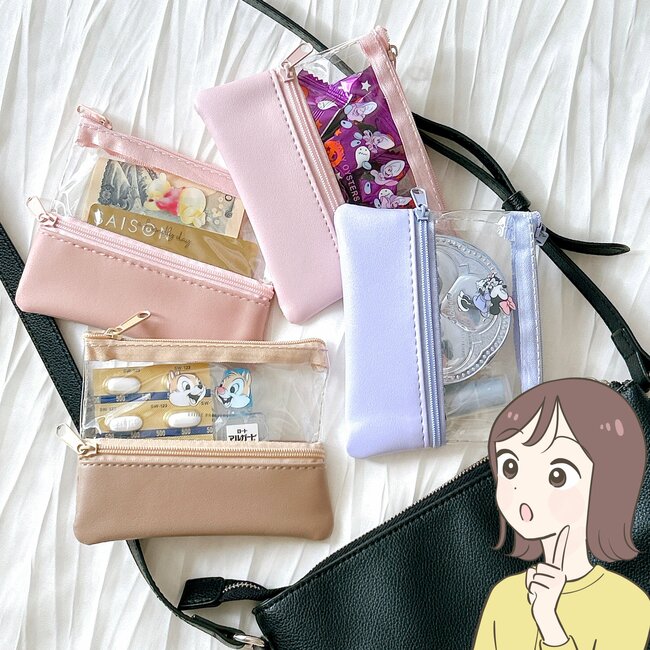 ミニ財布としても使える！セリア×ディズニーの「激かわポーチ」小銭が取り出しやすいし、全種類買って大正解…！